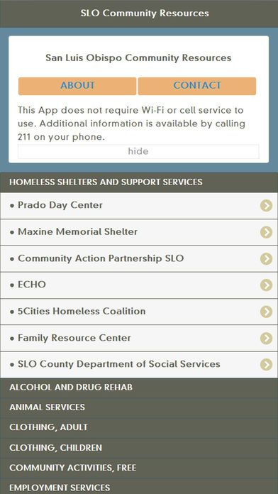 SLO Community Resources screenshot 2