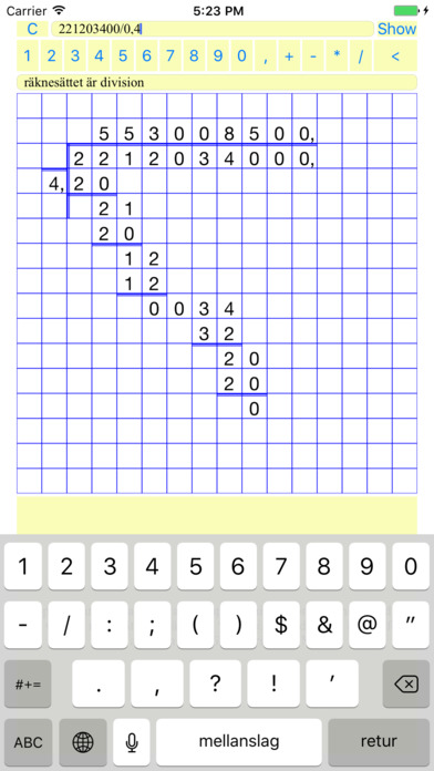 matematik uppställning algoritm screenshot 2