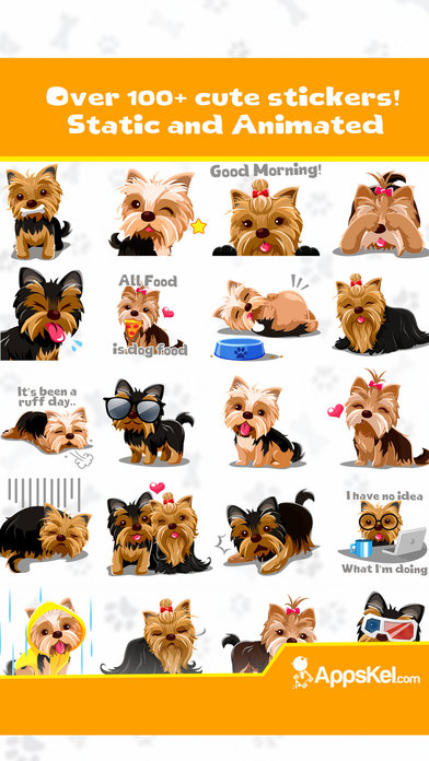 Yorkie Emoji:Yorkshire Terrier Dog Sticker App screenshot 2