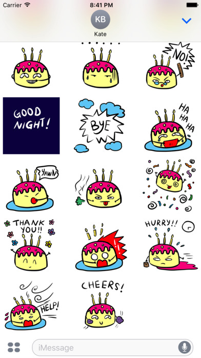 I Love Weird Birthday Cake Animated Stickers screenshot 2