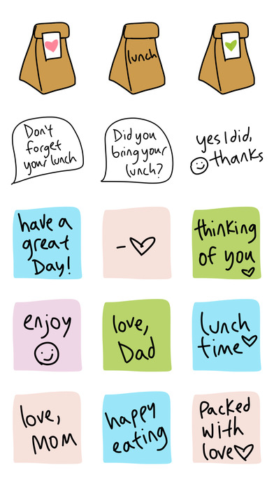 Lunch note sticker - mom pic stickers for iMessage screenshot 2
