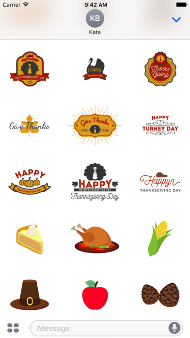 Thanksgiving Day - Stickers for iMessage screenshot 3