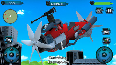 Flying Superhero Moto Transformation screenshot 2