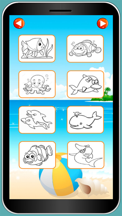 Sea Animal Colouring Book Game screenshot 2