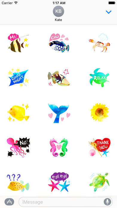 Paradise Beach Colorful and Cute Seahorse Stickers screenshot 2