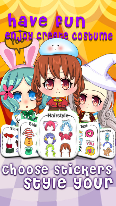 Anime Chibi Girl Stickers Camera Photo Creator screenshot 3