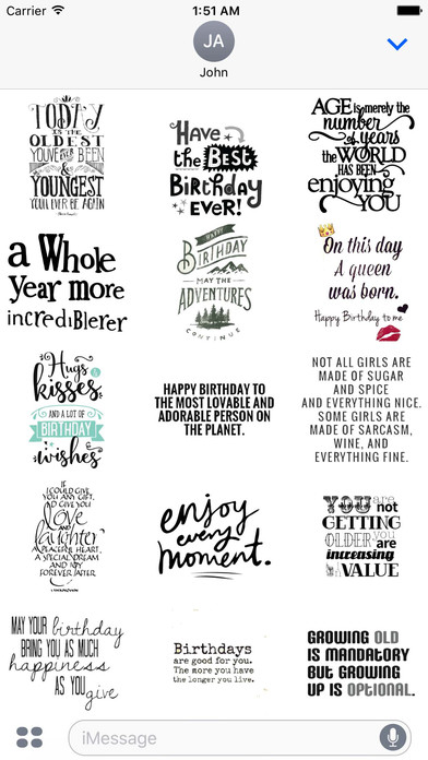 Happy Birthday Wishes Quotes Sticker Pack screenshot 2