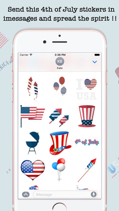Animated 4th Of July Emojis For iMessage screenshot 4