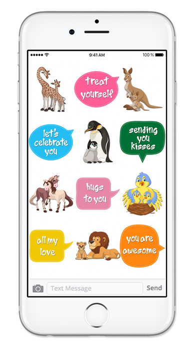 Cute Mom & Baby Animals Mothers Day Sticker Pack screenshot 4