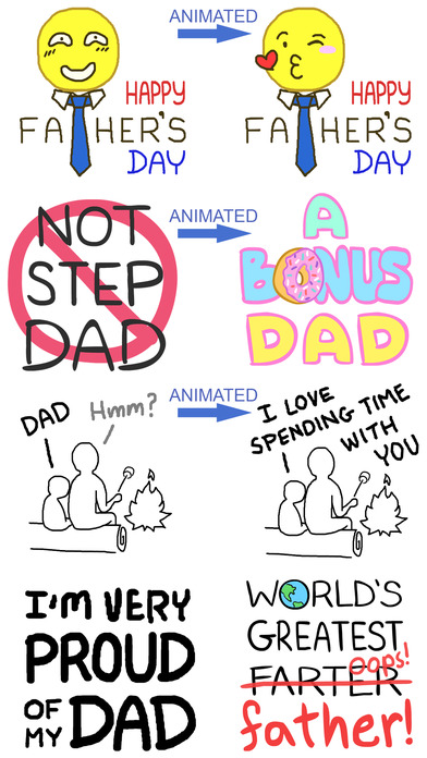 Father's Day Animated Sticker Pack: Coolest Pop screenshot 3