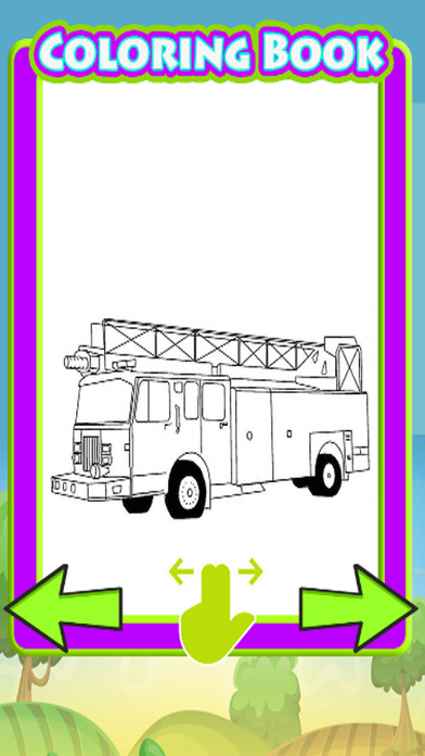 Car Fire Truck Coloring Page Drawing Book screenshot 2