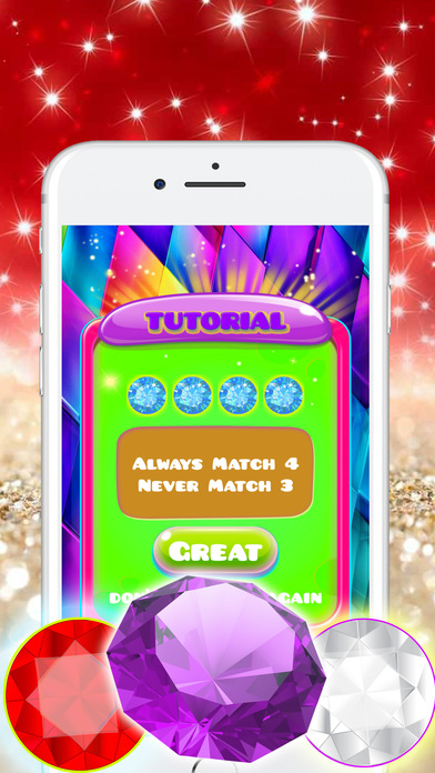 Gems Jewels Match 4 Puzzle Game for Boys & Girls screenshot 4