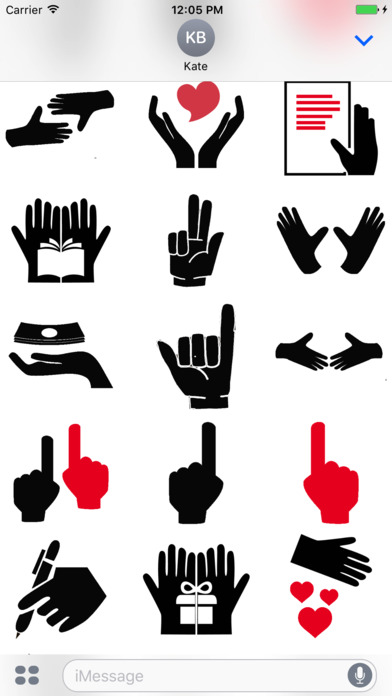 Hand stickers & top text emoji screenshot 3