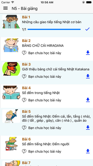 Bai giang Tieng Nhat - Offline screenshot 2