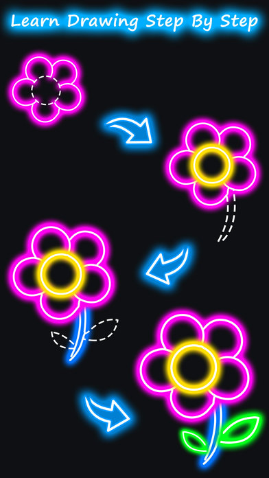 How to Draw Glow Flower Step by Step for Beginners screenshot 4