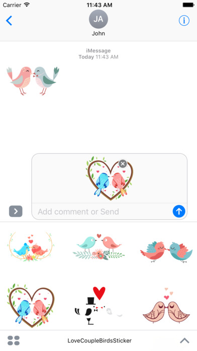 Love Couple Birds Sticker screenshot 2