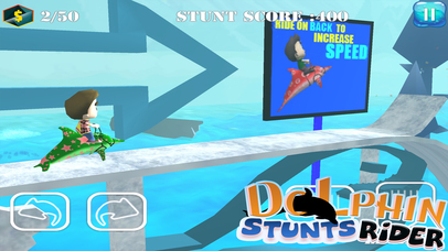 Dolphin Stunt Rider - Dolphin Race 4 kids screenshot 3