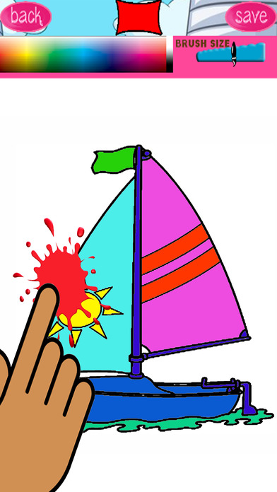 Boat Coloring Book Cartoon Drawing Games screenshot 2