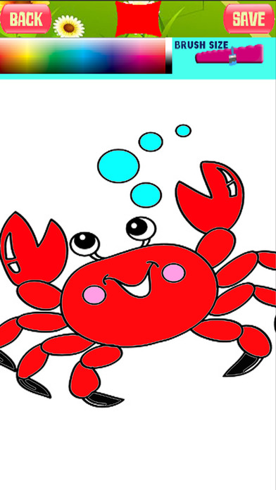 Children Drawing Coloring Book Red Crabs Games screenshot 2