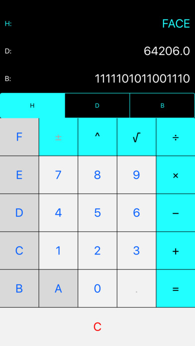 Mini: Hex Dec Bin Calculator screenshot 3