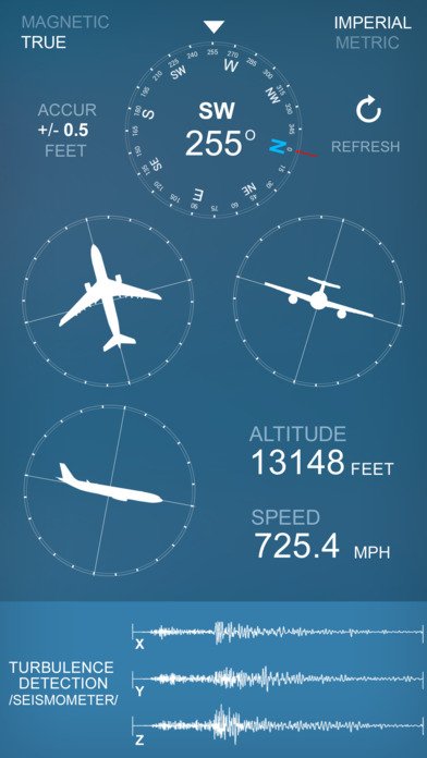 AIRPLANE COMPASS, ALTIMETER, SPEEDOMETER + screenshot 2