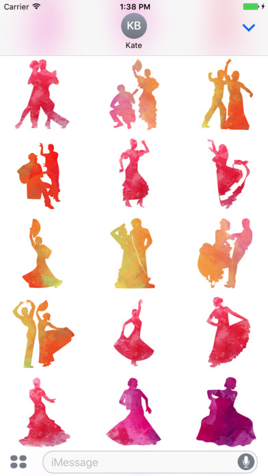 Watercolor Flamenco Dance Stickers screenshot 3