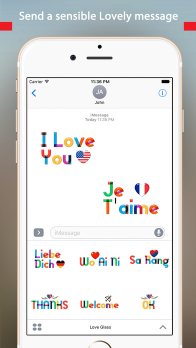 Lovely Colorful Glass Sensitive Word Stickers screenshot 3