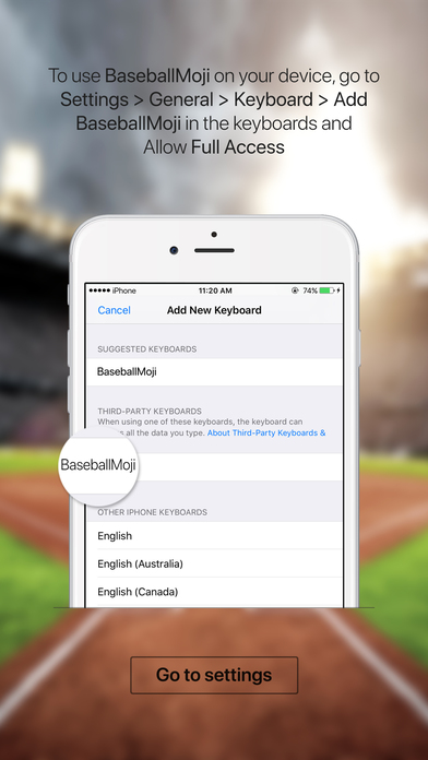 BaseballMoji - baseball emojis & stickers keyboard screenshot 4