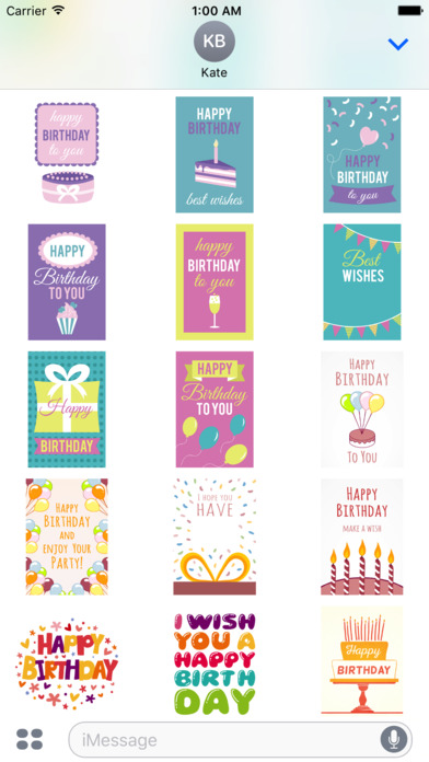 Animated Sparkle Cute Birthday Card Stickers screenshot 2