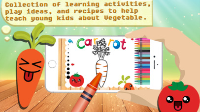 Vegetable Coloring & Vocab - Fun finger painting screenshot 4