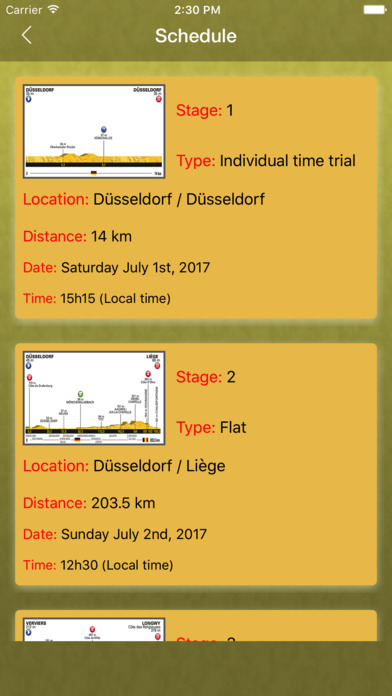 Schedule of 2017 Tour de France screenshot 4