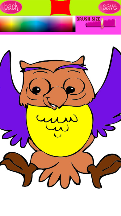 Cute Owl Cartoon Coloring Drawing Pages Games screenshot 2