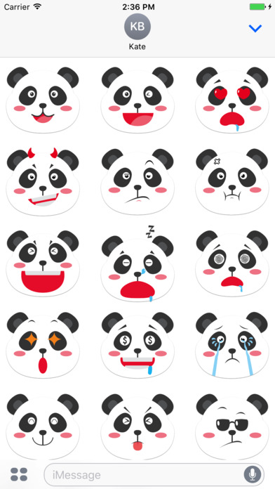 Panda Emoji Stickers for iMessage screenshot 2