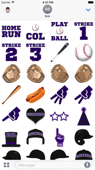 Colorado Baseball Stickers & Emojis screenshot 4