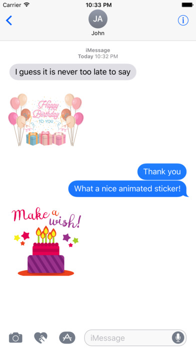 Animated Happy Birthday Card Stickers screenshot 3
