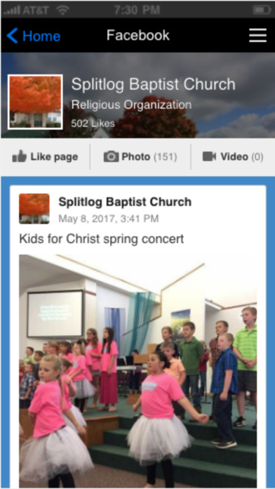 Splitlog Baptist Church screenshot 2