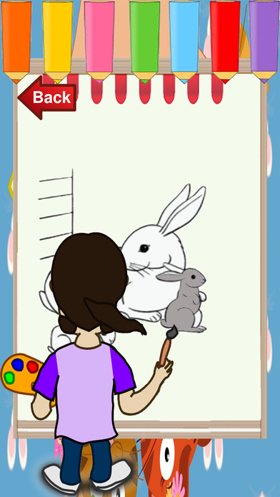 Little Bunny Rabbits Coloring Draw Page screenshot 3