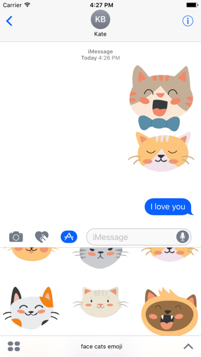 Face cats emoji for iMessage screenshot 2