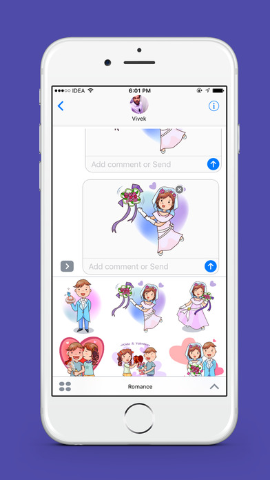 Romance Sticker Pack for iMessage screenshot 3