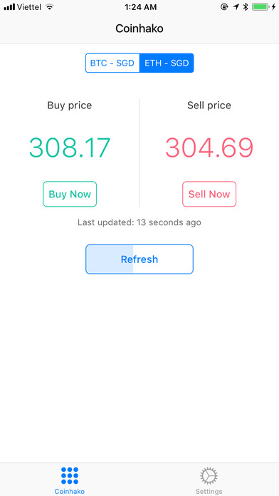 Trackhako - Bitcoin & Ethereum price for Coinhako screenshot 2