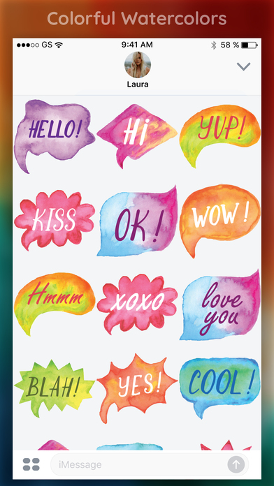 Watercolor Words Sticker Pack screenshot 4