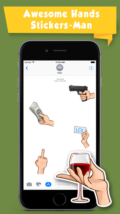 Awesome Hands Stickers - Men screenshot 2