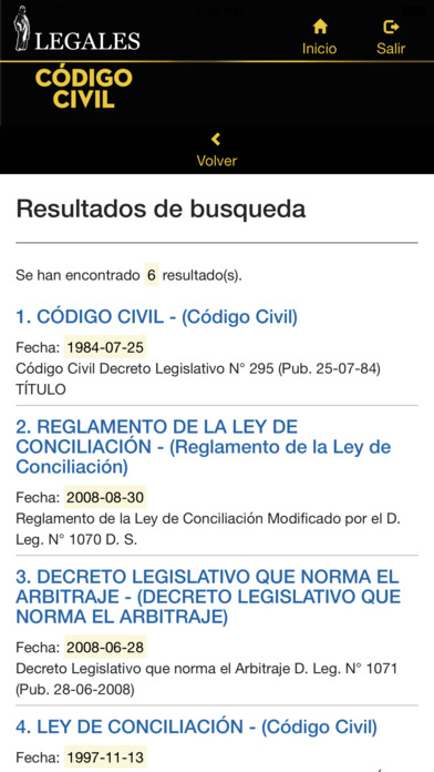 Legales Código Civil screenshot 3