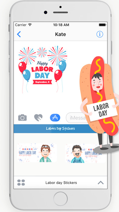 Labor day 2017 Sticker Celebration pack screenshot 3