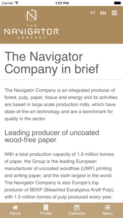 The Navigator Company IR App screenshot 2