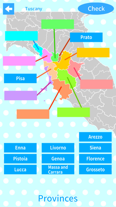 Italy Regions & Provinces Map Quiz screenshot 2