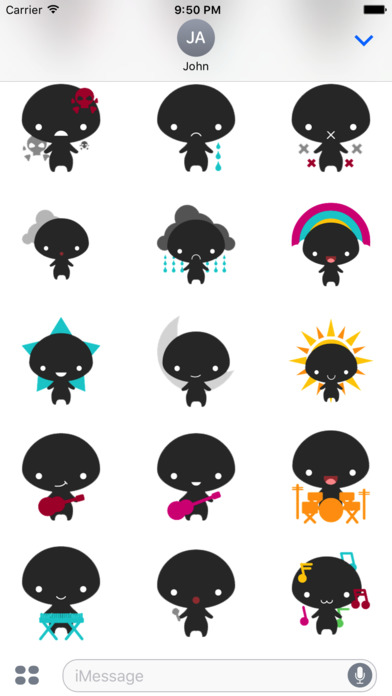 Black Character Stickers screenshot 4