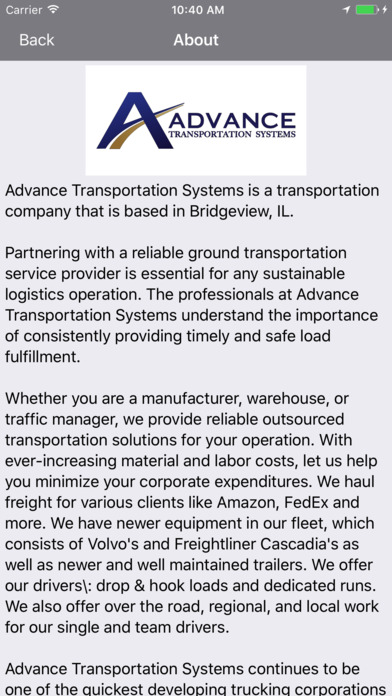 Advance Transportation Systems screenshot 2