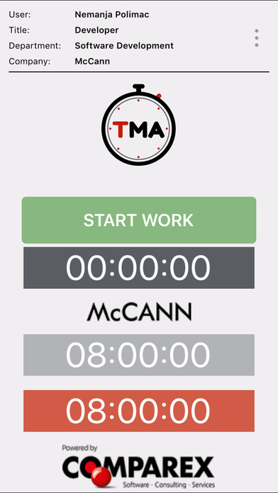 COMPAREX Time Management Application (CPX TMA) screenshot 2