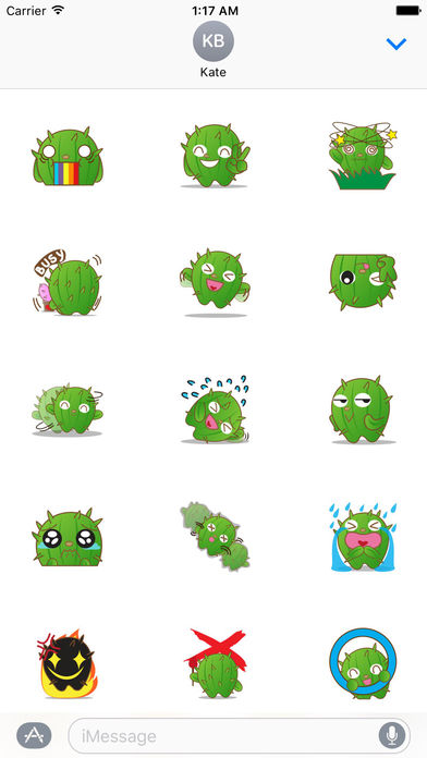 Adorable Cactus Emoji Stickers Pack screenshot 2